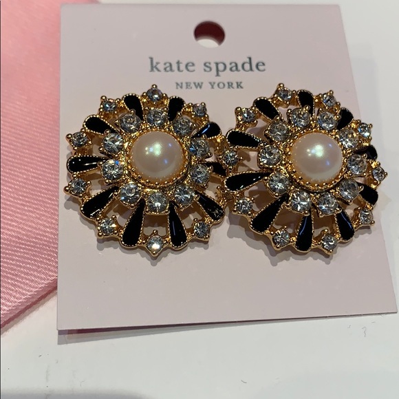 🆕Kate Spade New York Tuxedo Pearl Stud Earrings - Picture 5 of 8